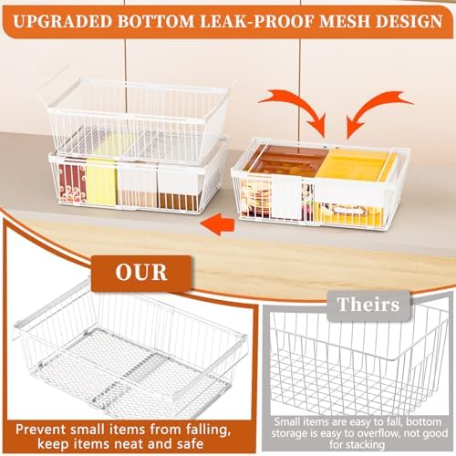 Large Freezer Organizer Bins, 4 Pack, 10 to 20 Cu.Ft