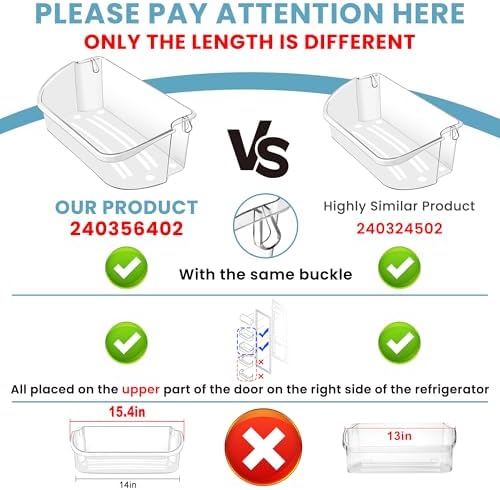 2 PACK Upgraded 240356402 Refrigerator Door Bin Replacement