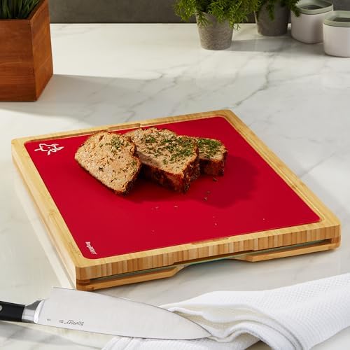 Berghoff 5Pc Bamboo Cutting Board Set & Color Coded Flexible Plastic