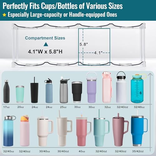 Water Bottle Organizer for Stanley 40OZ & Various Bottles, Tumblers