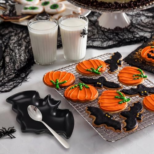 Domensi Bat Spoon Holder for Stove Top Ceramic Goth Spoon Rest for