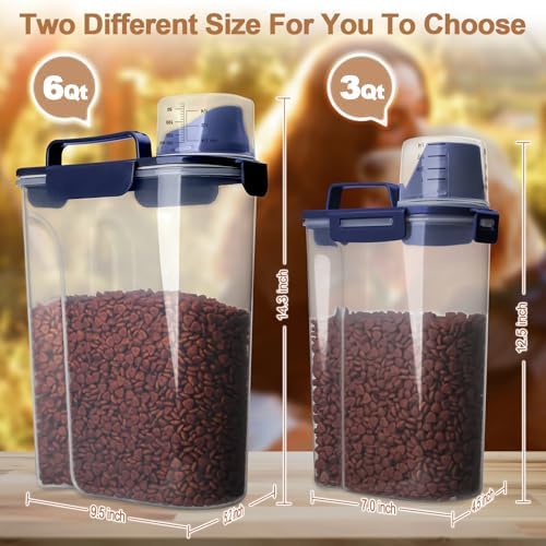 TIOVERY Dog Food Storage Container, 5-7 Lbs Airtight Pet Food