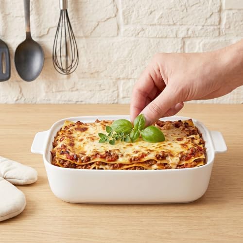 10" x 7" Casserole Dish 1.7 Quart Ceramic Bakeware Set with Lids, Chip