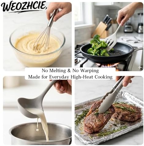 Silicone Kitchen Utensils Set,10 PCS Cooking Kitchen Utensils Set
