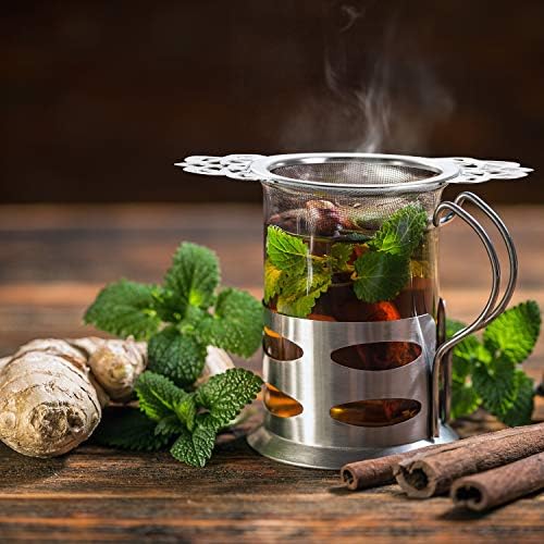 4 Pack Fine Mesh Tea Strainer with Bowl, Sliver