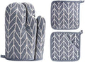WinChange Oven Mitts and Potholders Set, 4-Piece, Grey
