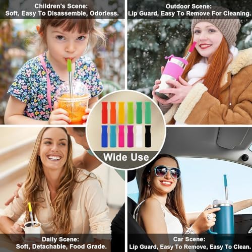 Newly Upgraded 8.5In Reusable Stainless Steel Straws Set 12 PCS with