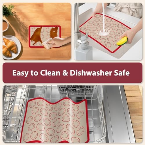 Silicone Baking Mat Set of 5, Non Stick Reusable Macaron Silicone