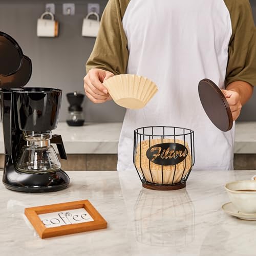 Yangbaga Coffee Filter Holder, Metal Filter Storage Container for