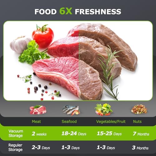 Bonsenkitchen Vacuum Sealer, 80 kPa, Silver
