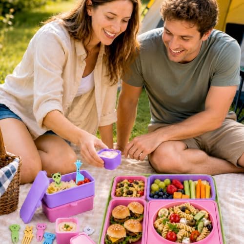 XANGNIER 4 Pack Silicone Lunch Containers Compatible with OmieBox