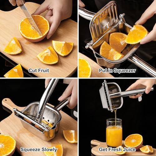 Large 304 Stainless Steel Lemon Squeezer, Manual Citrus Juicer