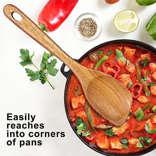 Wooden Spoons for Cooking Spatula Non Toxic Acacia Wood Kitchen
