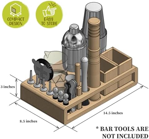 Barillio Bamboo Stand for Bartender Kit Storage