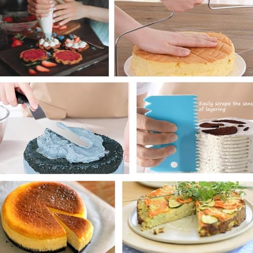 Round Cake Pan Sets for Baking Cake Decorating Supplies: 4 Non-Stick