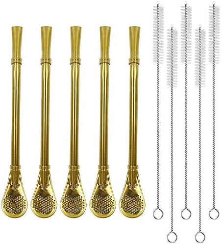 Stainless Steel Straw Filter Spoon, Yerba Mate Bombilla, Loose Leaf