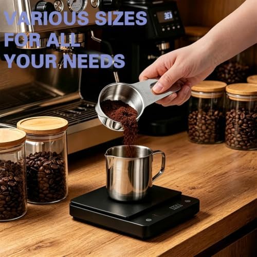 Stainless Steel Measuring Cups and Spoons Set, 6 Stainless Steel