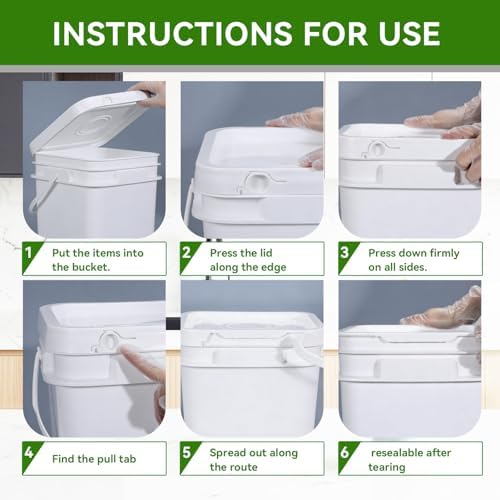 68 oz Food Storage Buckets with Lids, 4 Pack Square BPA Free Plastic