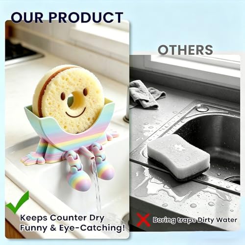 Creative Drainage Sponge Holder: Traceless Glue, 3D Printed Funny