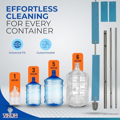 VINUM Carboy Cleaner - 27" Long Bottle Brush for Carboys, Jugs, Water