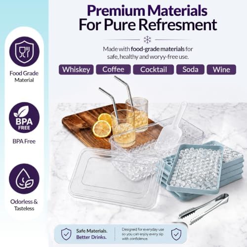 0.55in Pebble Ice Tray - Plastic Mini Ice Cube Tray for Freezer with