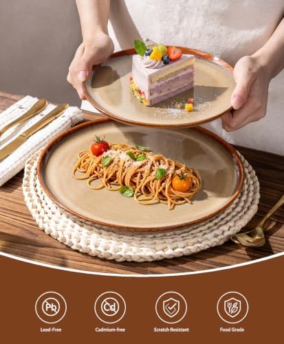 AmorArc Dinnerware Sets for 4, Ceramic Plates and Bowls Sets