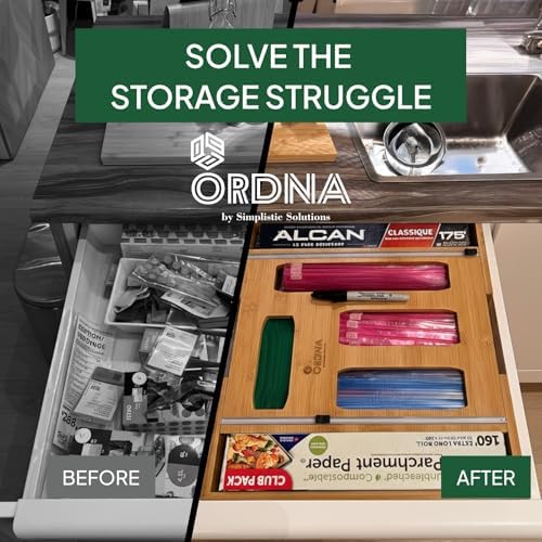 3" Slim 6-in-1 Expandable Storage Bag Organizer Kitchen Drawer