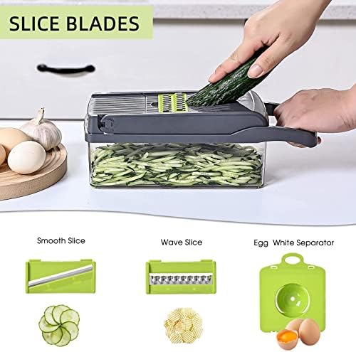 Vegetable Chopper with Container 13-in-1, 7 Blades Food Dicer Veggie Slicer