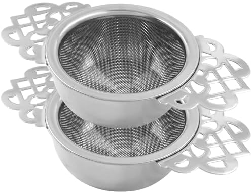 2 Pack Fine Mesh Tea Strainers, Silver Loose Leaf Tea Filter