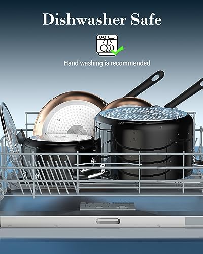 Cook N Home 6 Quart Non Stick Stock Pot with Lid, Large Pots for