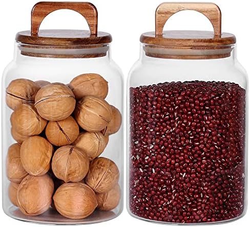 SAIOOL Glass Kitchen Canister Set of 2