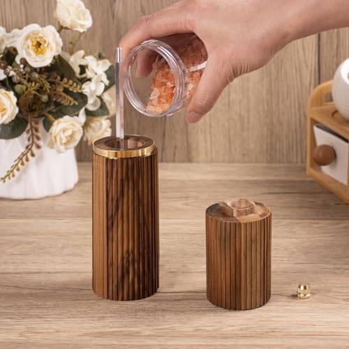2 Pack Acacia Wooden Salt and Pepper Grinder Set