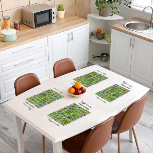 12"x18" Kids Playing Car Table Mats Placemat Road and Traffic