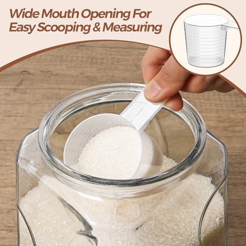ComSaf Half Gallon Square Glass Pantry Jars with Lids 2 Pack Wide