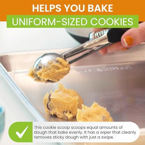 Spring Chef Large Stainless Steel Cookie Scoop, #20, 2.93 Tablespoon