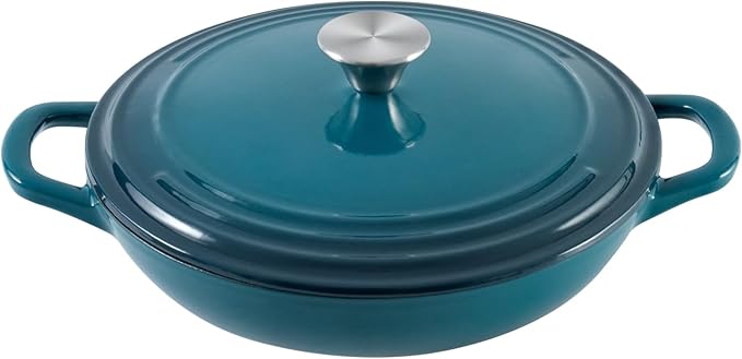 Flavehc Braiser Enameled Cast Iron Braiser 3 qt Braiser Pan by FLAVEHC