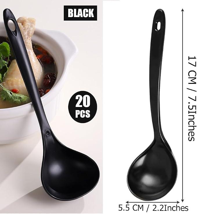 Large Plastic Serving Spoons, Disposable Heavy Duty Serving Spoons, Long Handle - Image 2