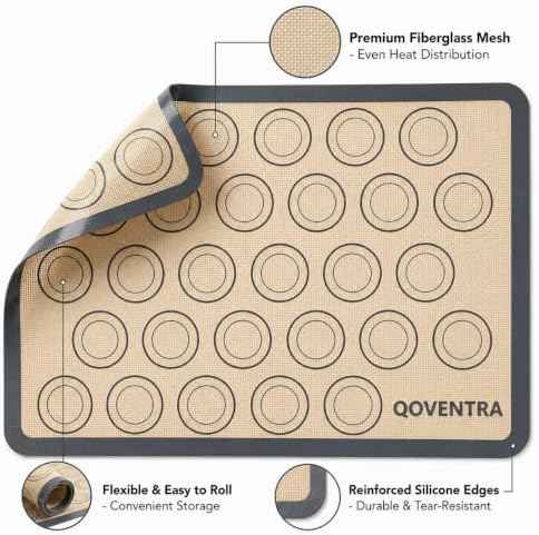 Set of 2 Silicone Macaron Baking Mats, 16.5 x 11.6 Inches
