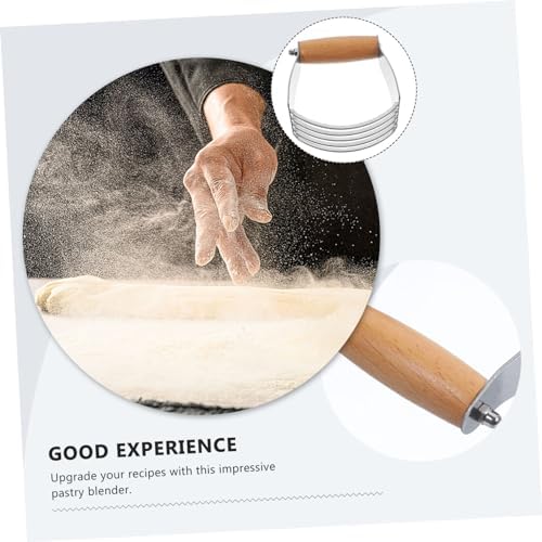 Stainless Steel Dough Cutter with Five Blades and Wooden Handle