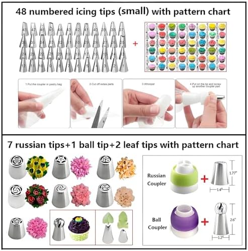 Cake Decorating Kit, 387 Pcs Baking Supplies (Pink)