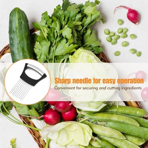Onion Holder for Slicing - Stainless Steel Onion Slicer & Vegetable