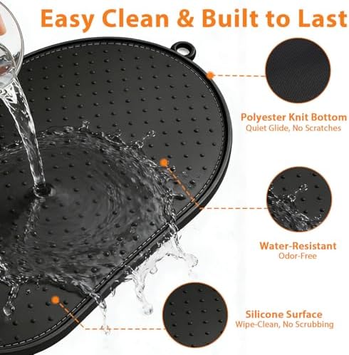Aotto Mixer Slider Mat for KitchenAid, 4.5-5 Qt, Black