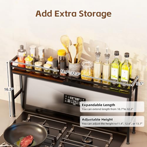 Extendable Over-the-Stove Shelf, Adjustable Height