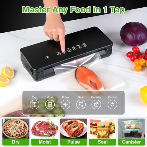 120W Power Vacuum Sealer for Food with 5 Molds
