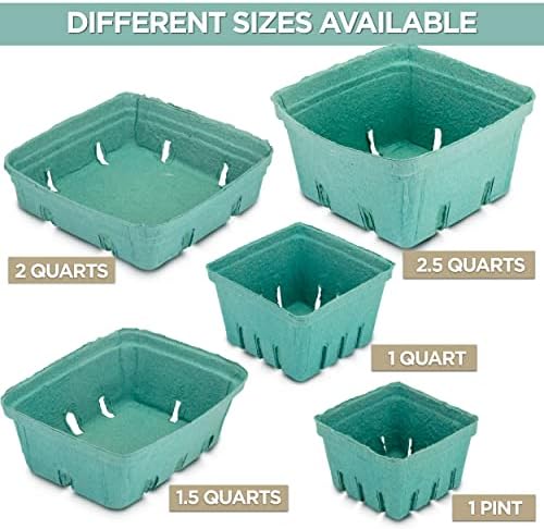 FMP Brands 44 Pack Pint Green Molded Pulp Fiber Berry Basket Produce