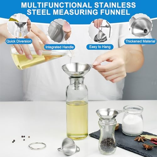 Measuring Cups and Spoons Set 21 Piece, 11 Stainless Steel Nesting