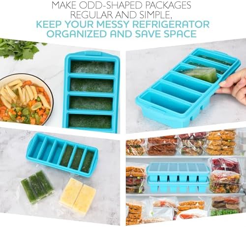 1/2 Cup Silicone Freezer Tray With Lid - Silicone Freezer Molds 2-Pack