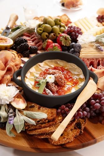 Stoneware Brie Cheese Baking Dish and Warmer with Lid - Oven Safe