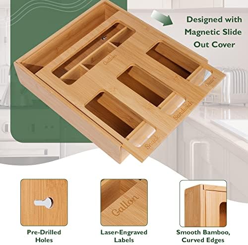 Plastic Bag Storage Organizer for Kitchen Drawer - Bamboo Baggy