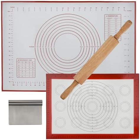 GreatChef Wood Rolling Pin 17.8 Inch for Dough with Pastry